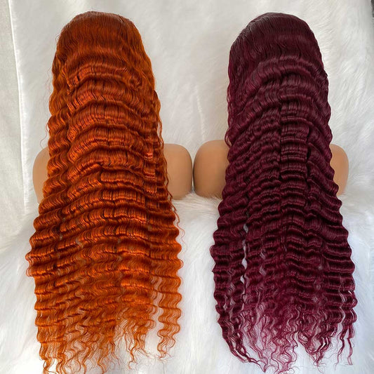 Fashion Affordable Dark 99J Deep Wave Wig Ginger Color